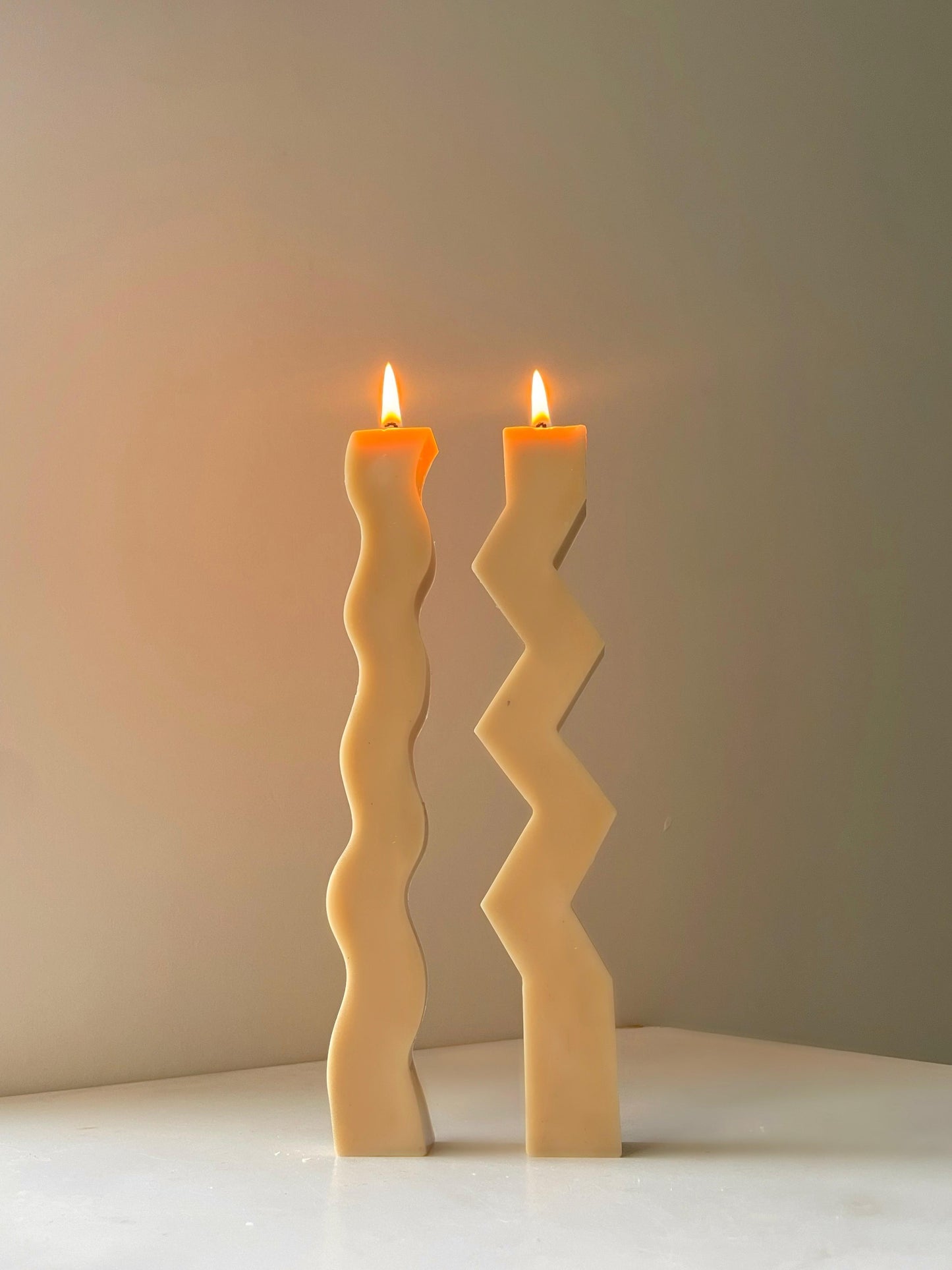 ZigZag and Wavy Pillar Candle