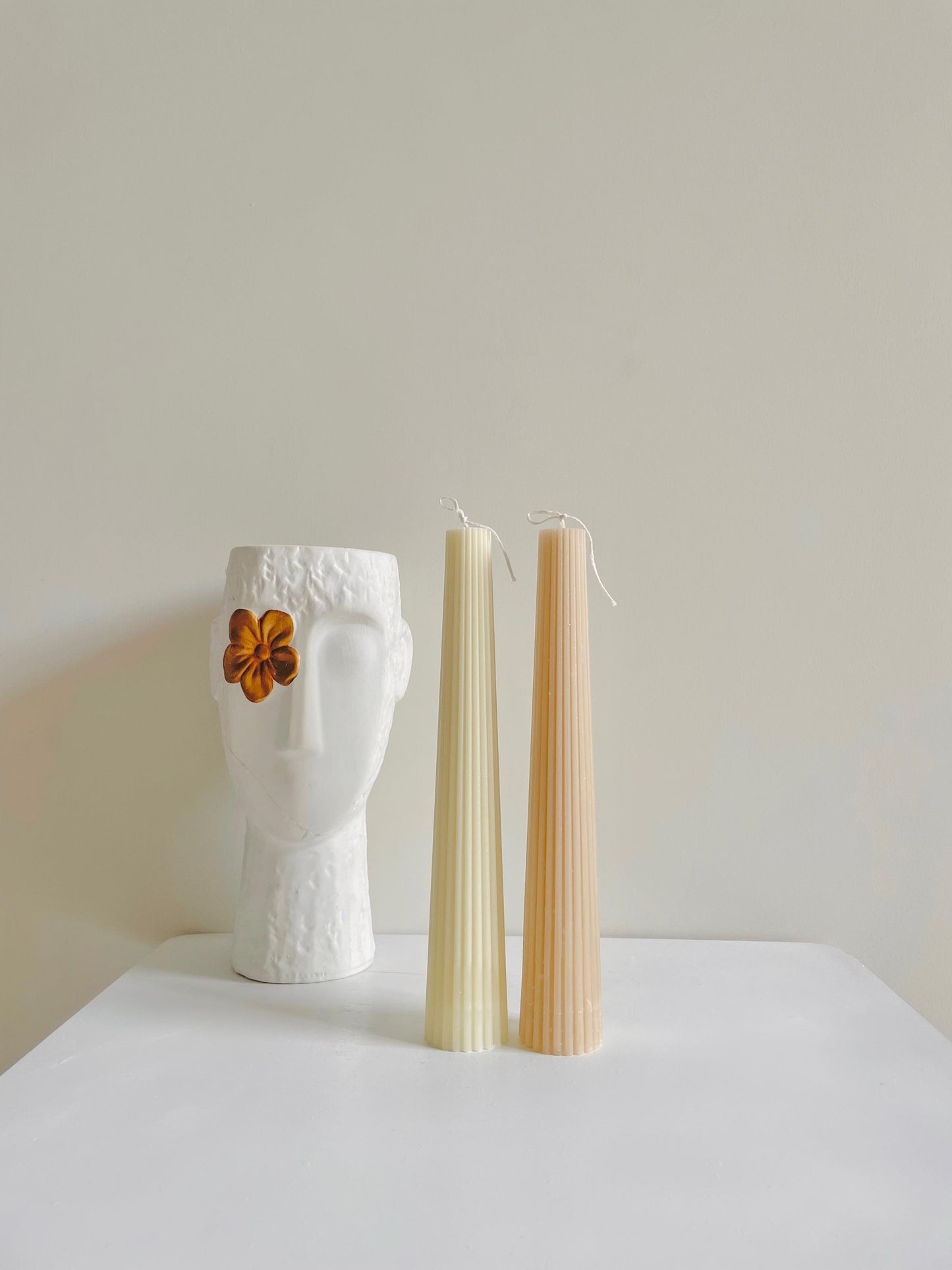 Ribbed Pillar Candle