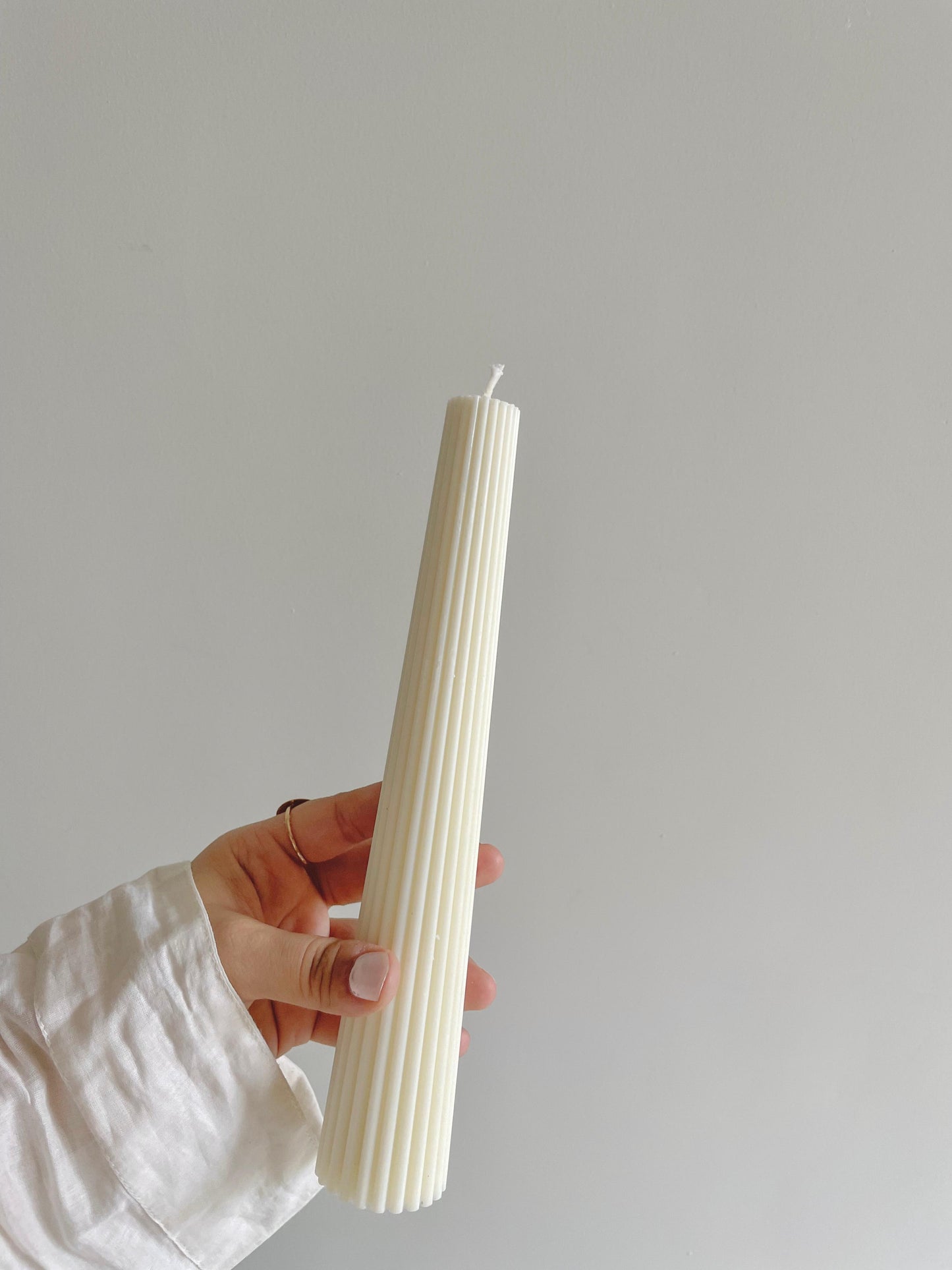 Ribbed Pillar Candle